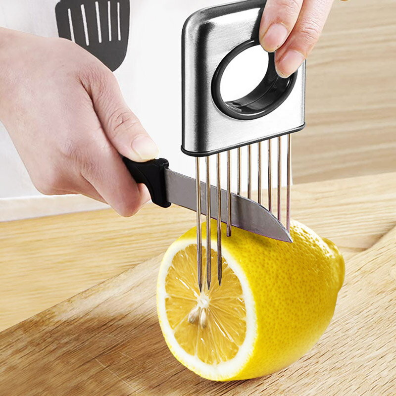 洋蔥叉子檸檬切片器水果分割器松肉針插肉分切器嫩肉器土豆切片器