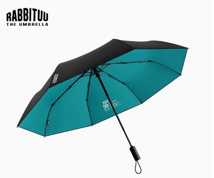 rabbituu自動折疊傘男士雨傘遮陽晴雨兩用大號簡約雙層純色全自動