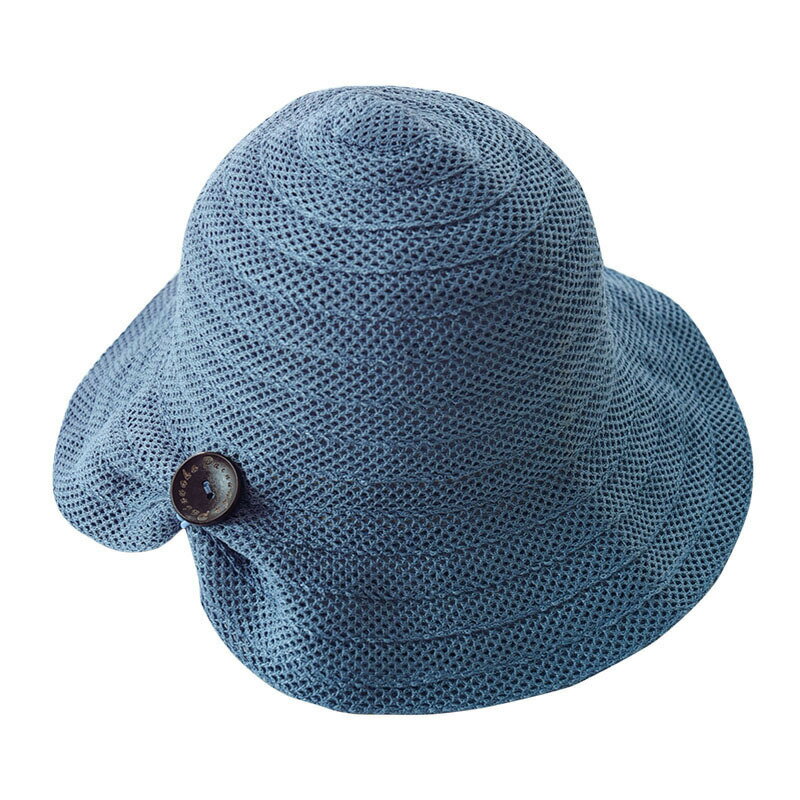 遮陽帽漁夫帽-圓頂純色紐扣可摺疊女帽子6色73vf46【獨家進口】【米蘭精品】