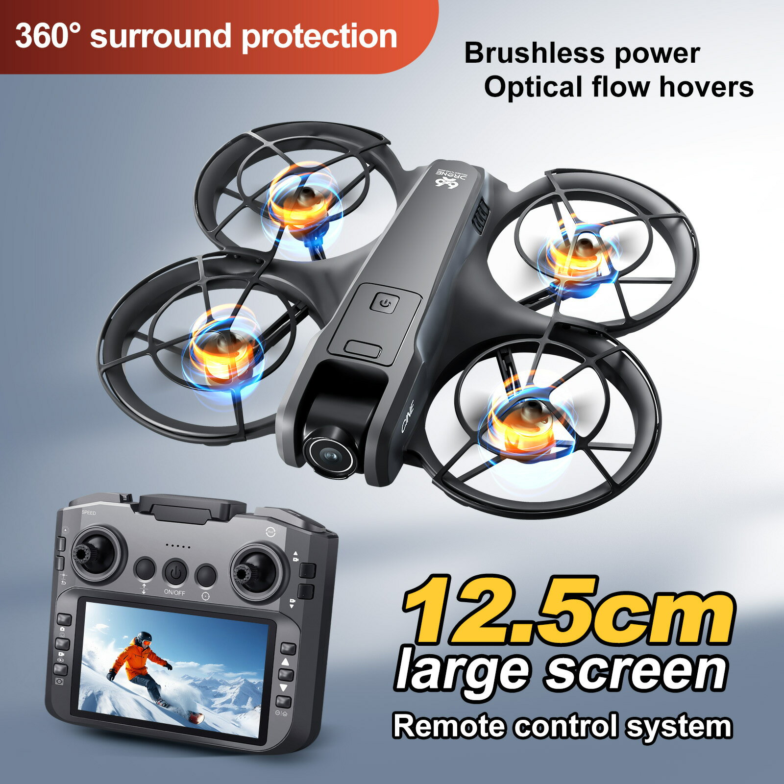 領券折300| 空拍機 v666無人機無刷馬達帶屏航拍飛行器摺疊遙控飛機 4.5寸屏幕遙控器 三電池