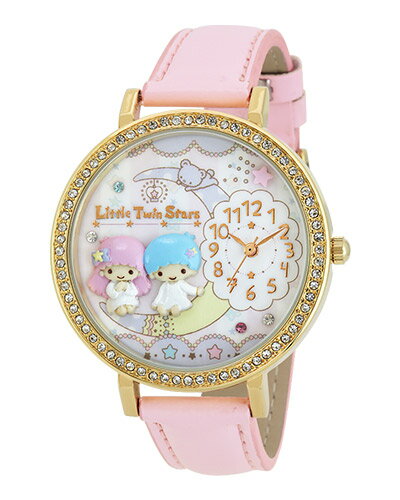 大賀屋 雙子星 手錶 水鑽 錶 粉色 錶帶 三麗鷗 KIKI LALA 雙星仙子 日貨 正版 授權 J00010420