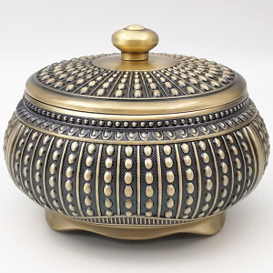 煙灰缸 古純銅煙灰缸帶蓋防風家用創意藝術擺件金屬姻灰盅茶幾裝飾煙缸-快速出貨