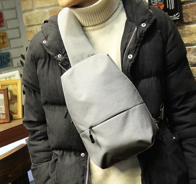 FINDSENSE Z1 韓國 時尚 潮 男 豎款 休閒 灰色 耐磨 帆布包 單肩包 手機包 斜挎包 斜背包