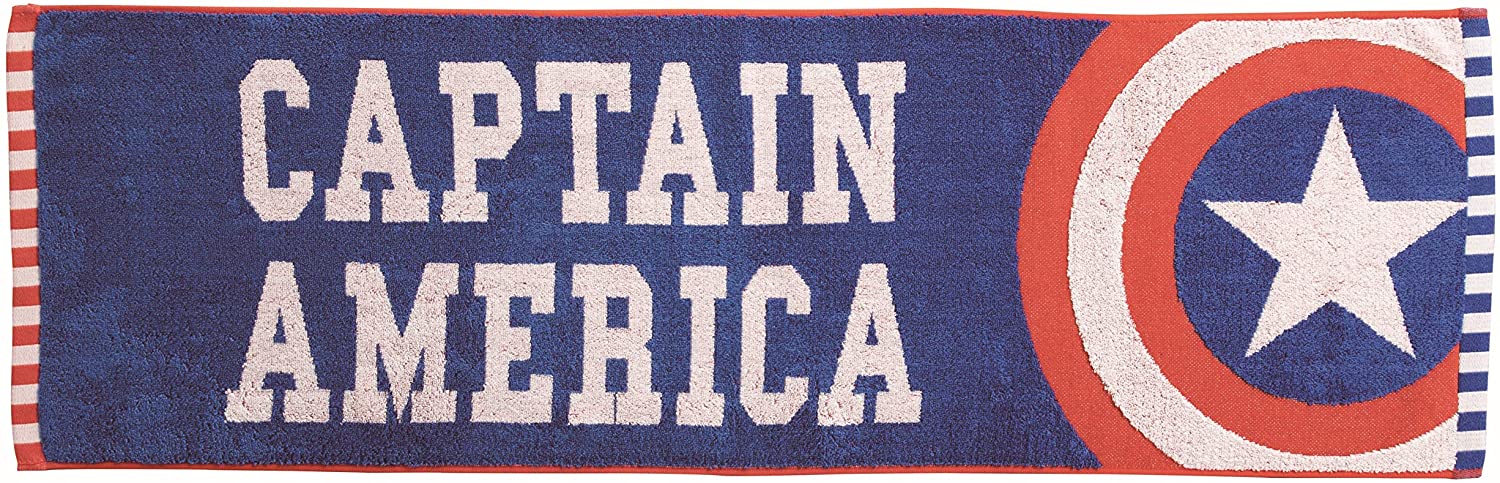 美國隊長Captain America 運動長巾34x110cm，浴巾/毛巾/抹布/長巾/運動毛巾/汗水擦巾/漫威，X射線【C677485】