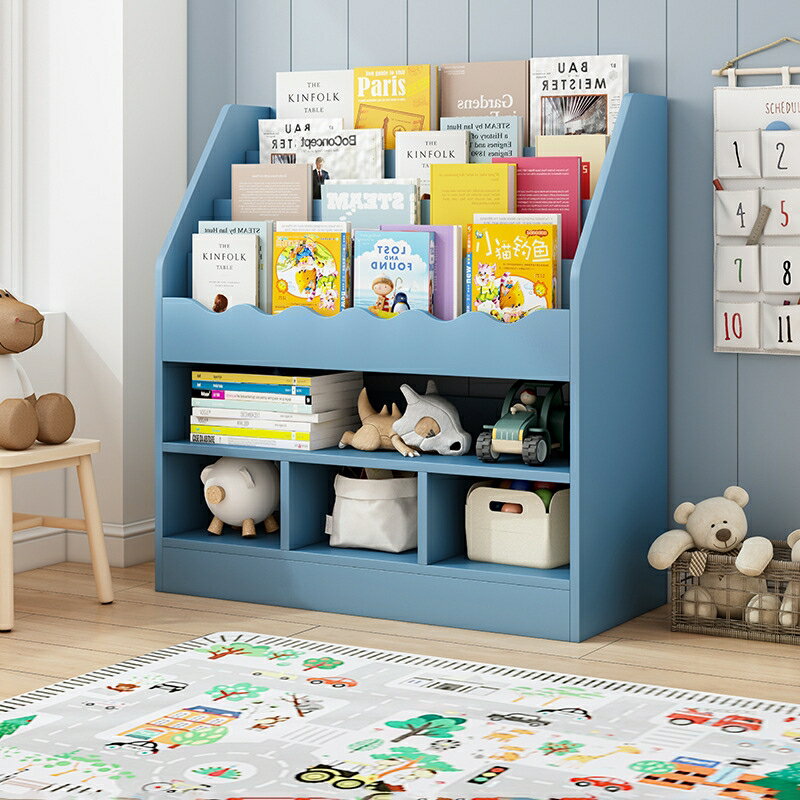 小書架玩具收納架簡易大容量兒童一體角落小戶型落地靠墻小型簡約
