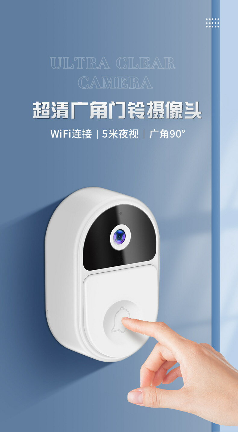 小防可視門鈴家用智慧電子貓眼防盜高清夜視視頻變聲語音對講充電 小山好物嚴選