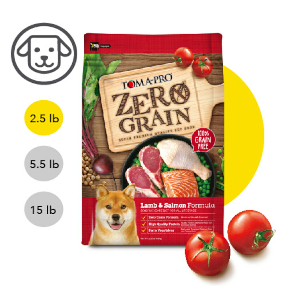 【富樂屋】TOMA-PRO 優格-零穀系列-0%零穀羊肉+鮭魚(全齡犬用敏感配方)(狗飼料) 2.5 / 5.5 磅