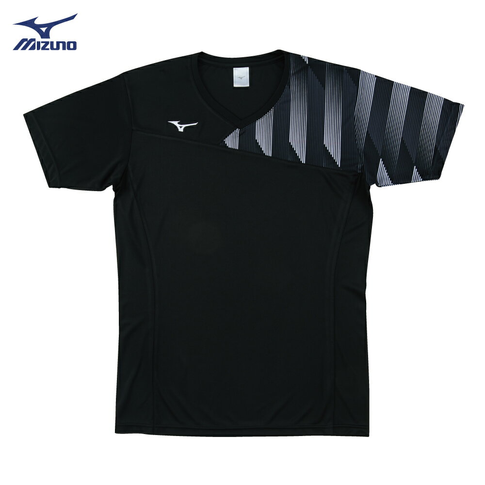 V2TA8G1709（黑X黑）男女通款Slim FIT合身版型 排球上衣(【美津濃MIZUNO】