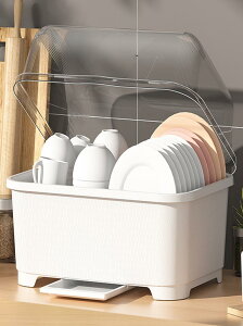 大容量廚房瀝水碗櫃帶蓋放碗箱碗碟收納架用品碗筷收納盒置物架