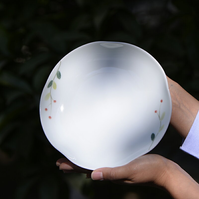 景德鎮高溫陶瓷餐具套裝手繪釉下彩盤子家用菜盤一人食新中式碗盤