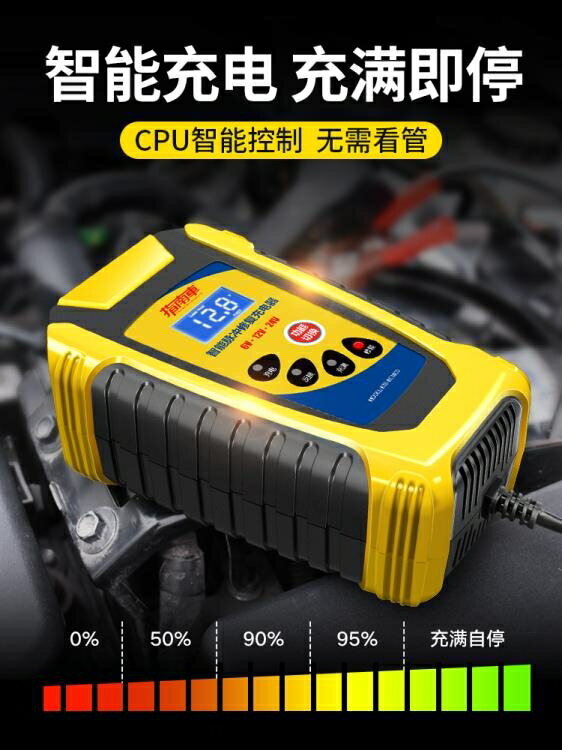 【八折】充電機 汽車用電瓶充電器12v24v大功率蓄電池充電機智慧全自動通用型修復