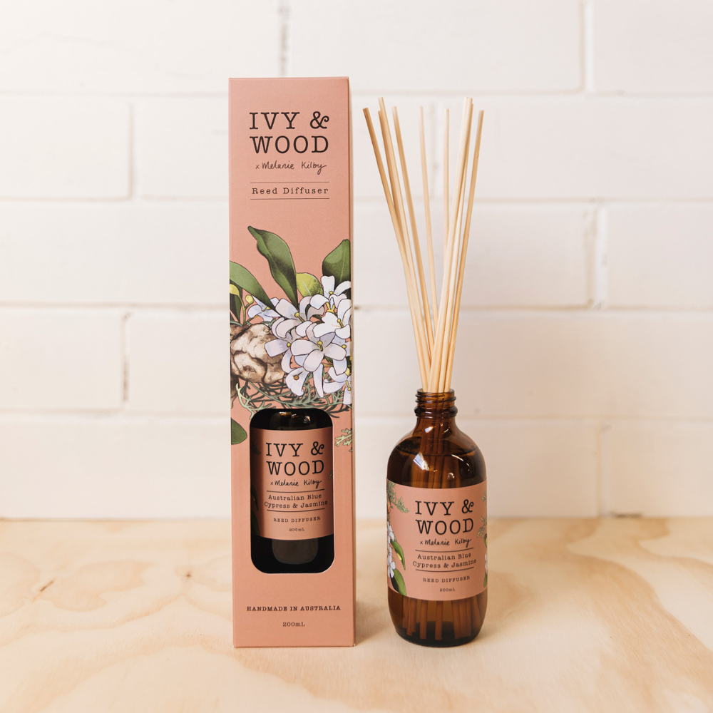 澳洲藍絲柏與茉莉室內擴香 -【IVY&WOOD】天然手作香氛-母親節-現貨直出