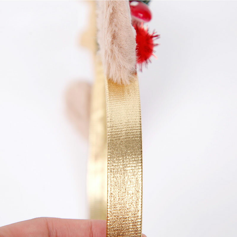 鈴鐺麋鹿髮箍 聖誕節 耳朵 髮箍 跨年 可愛 聖誕 交換禮物 鹿角 麋鹿 百搭 亮粉 華麗 金色 紅色 9