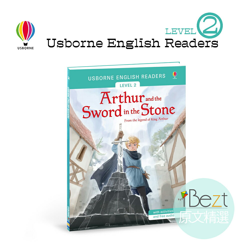 Usborne English Readers( Level 2) Arthur and the Sword in the Stone | 雙發音 | 分級讀本初級 | 外文 | 繪本 | 讀本 | 童話故事 | 美英音檔 | QR CODE
