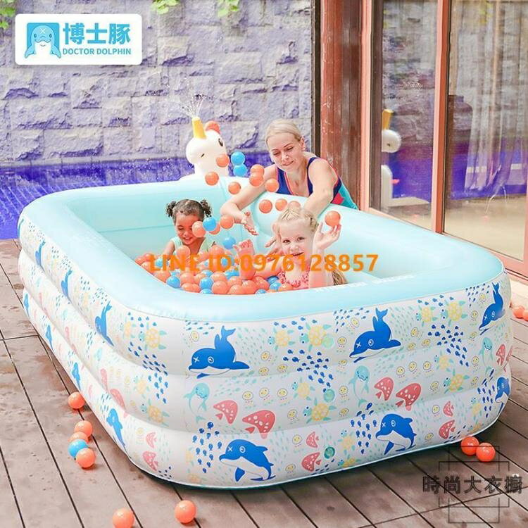 樂天精選~兒童游泳池嬰兒寶寶家用加厚充氣泳池洗澡桶游泳桶-青木鋪子