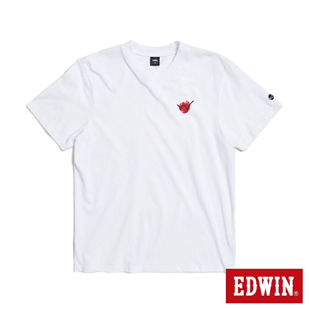 EDWIN 男款 紅日W印花寬版短袖T恤 (白色)