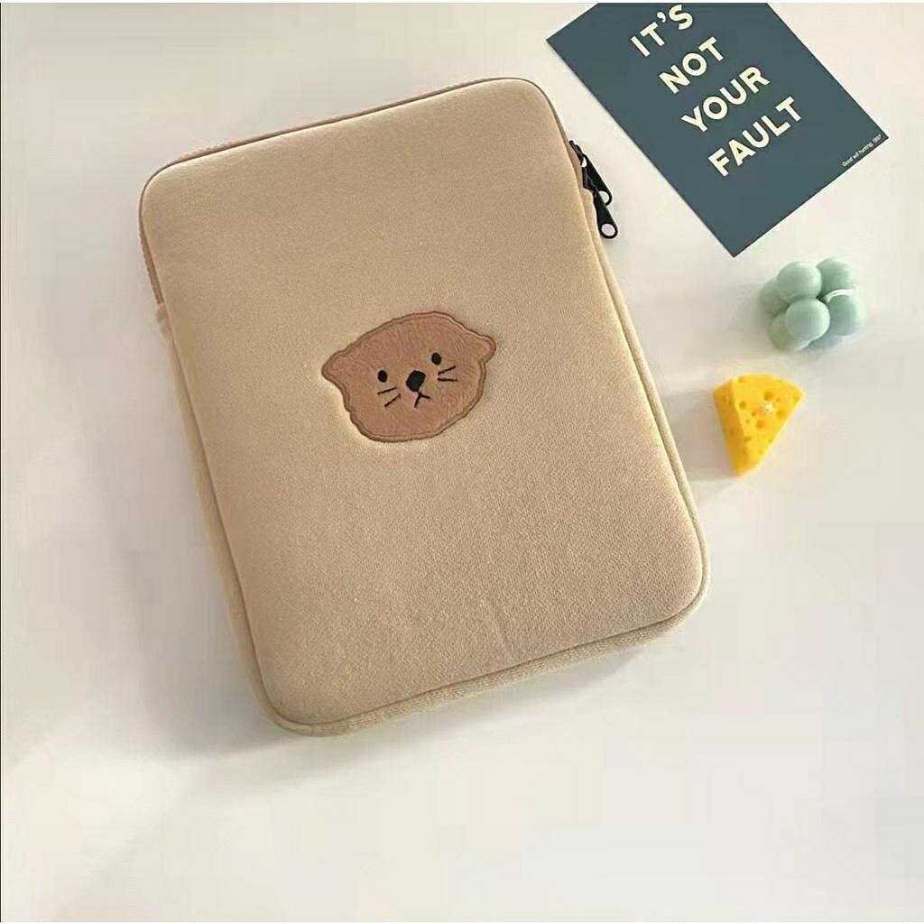 韓國新款可愛刺繡小ipad11寸電腦包 帶隔層12.9/13.3/15.6寸筆電內袋 ins收納包 ipad保