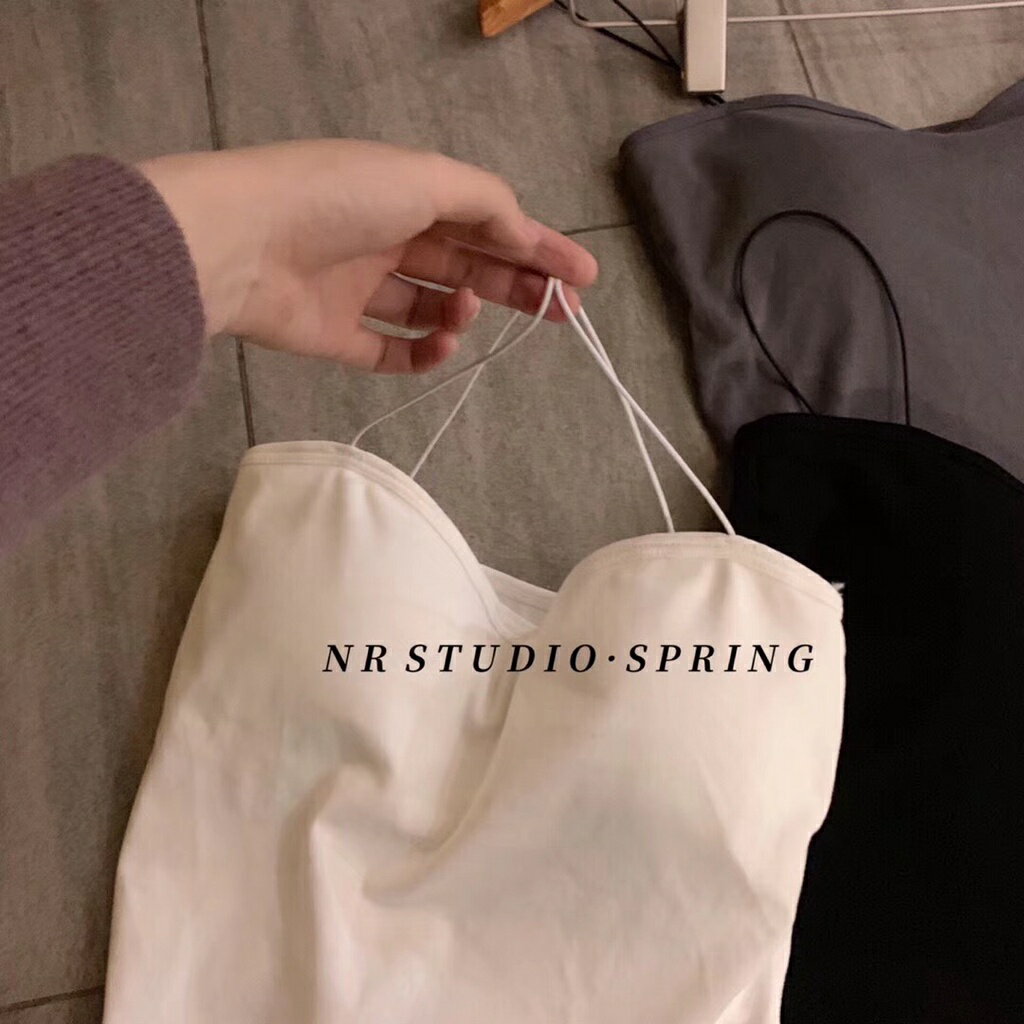 臺灣現貨｜胸墊背心 內搭細肩帶 背心 美背背心 短版背心 小可愛 ｜丹丹悅生活