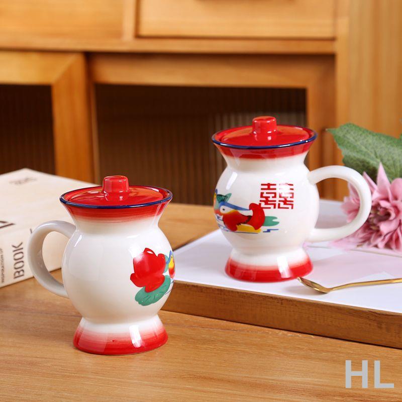 HL 搞怪痰盂杯子懷舊老式夜壺杯陶瓷水杯家用馬克杯生日結婚伴手禮物
