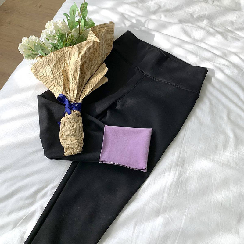 ANNAS 正韓發熱內搭褲 內磨毛顯瘦長褲 百搭高腰收腹小腳褲 韓國黑色褲子 6