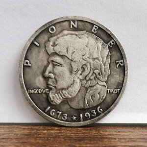 1936伊利諾伊州埃爾金百年紀念半美元硬幣 開拓者拓荒者外國錢幣