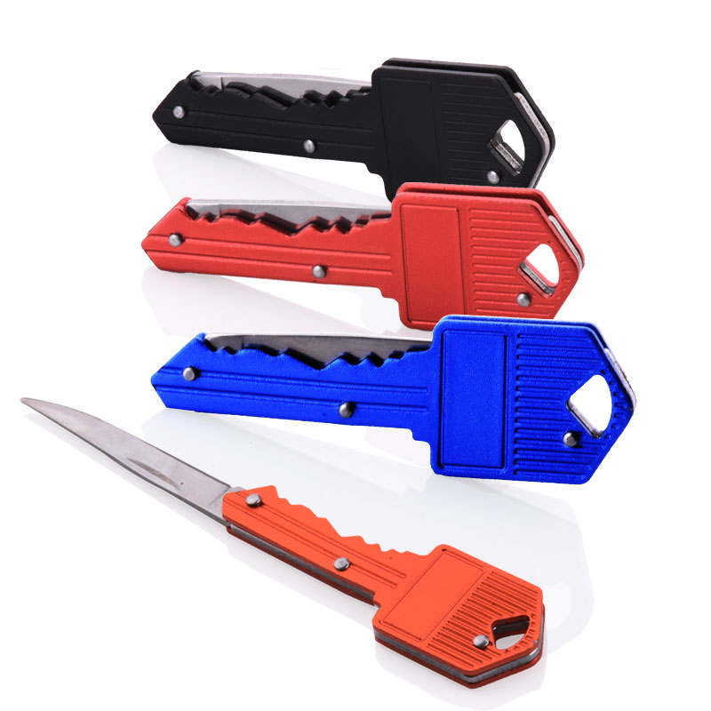 戶外迷你鑰匙刀拆信刀鑰匙扣折疊水果刀防身刀野外隨身多功能折刀 1