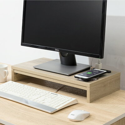 原切日系插座無印風桌上螢幕架,台灣製造,F3等級低甲醛木芯板,延長線設計,防潮耐水,防焰,防刮耐磨【myhome8居家無限】★APP下單享點數4%