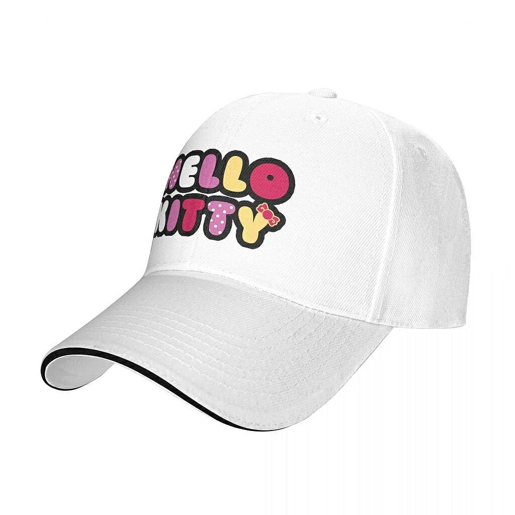 Hello Kitty (4) 棒球男式女式滌綸帽子男女通用高爾夫跑步太陽帽 Snapback 可調節