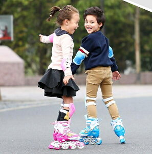 直排輪 溜冰鞋兒童全套裝滑冰輪滑鞋旱冰可調中大童小孩男女初學者 限時折扣