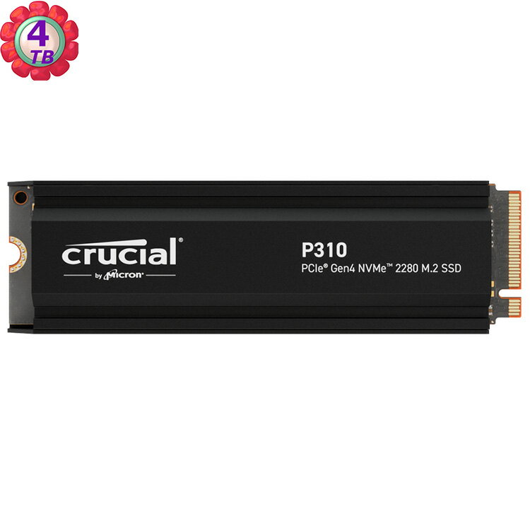 Crucial P310 4TB散熱片 PCIe Gen4 NVMe M.2 SSD  固態硬碟