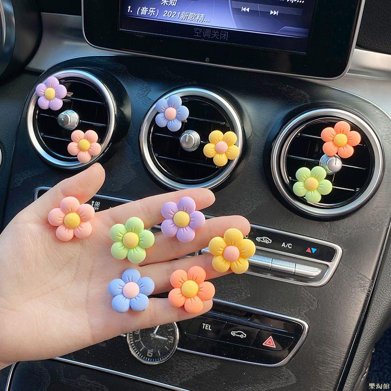 汽車擺件 汽車飾品 車載香薰空調出風口擺件ins泫雅可愛花創意個性車內裝飾用品