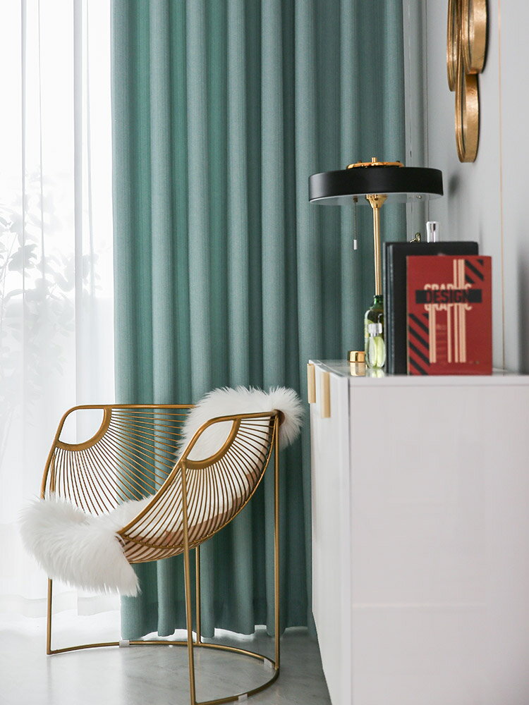窗簾遮光2021年新款輕奢客廳臥室全遮陽布定制北歐簡約現代掛鉤式