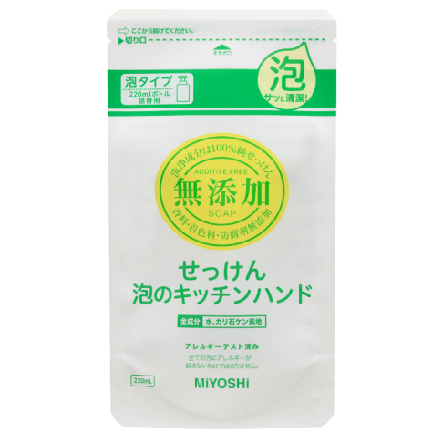 MIYOSHI 玉之肌 無添加 廚房泡沫洗手乳 補充包 220ml -|日本必買|日本樂天熱銷Top|日本樂天熱銷 0