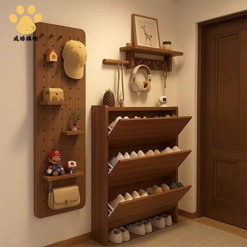 免運 快速發貨 入戶超薄翻斗鞋櫃 家用門口2025新款樓道走廊 大容量玄關櫃 小窄鞋架【WS103】