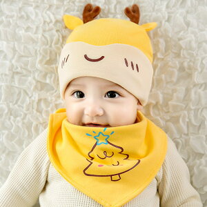 嬰兒帽子春秋冬季純棉寶寶帽0-6-12個月新生幼兒胎帽男女孩套頭帽