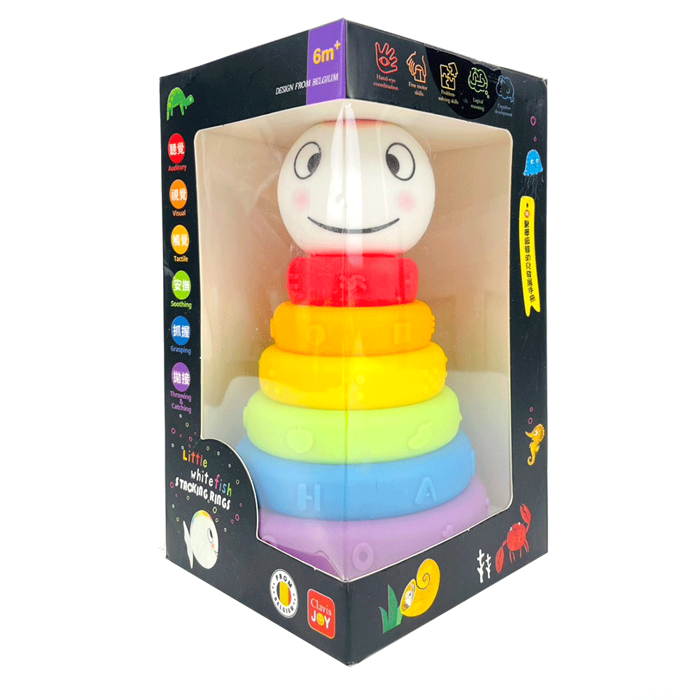 小白魚彩虹積木疊疊樂【九乘九購物網】