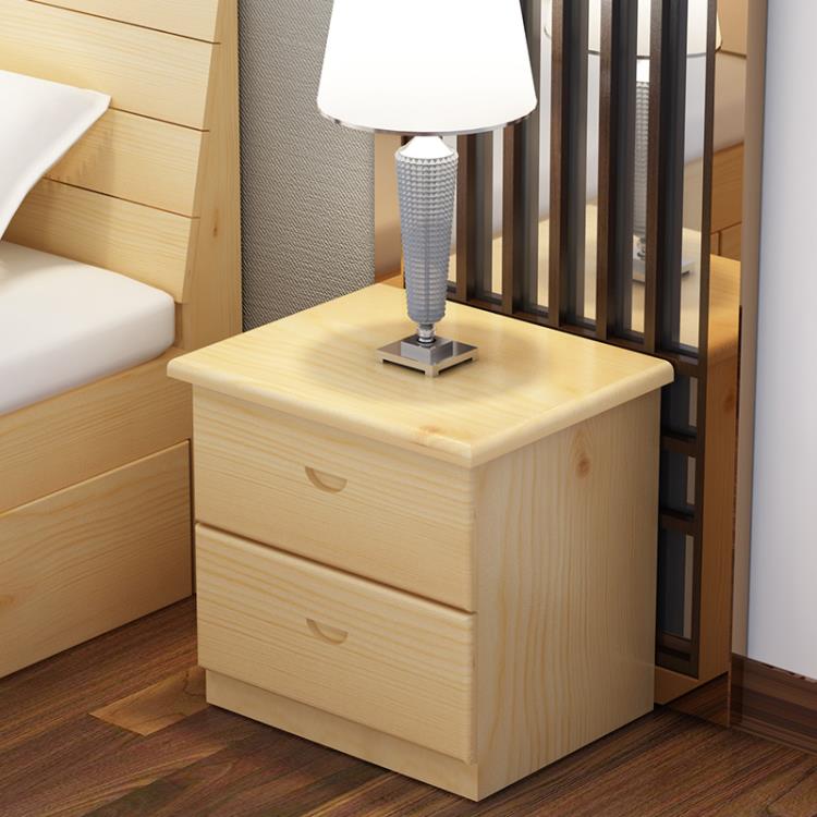 床頭櫃 全實木床頭櫃現代簡約小櫃子簡易置物架松木歐式儲物櫃臥室收納櫃❀❀城市玩家