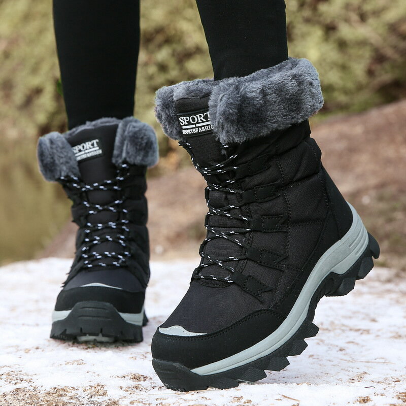 【免運】可開發票 雪靴 冬季新款高幫棉鞋戶外女士雪地靴厚底加厚加絨女鞋