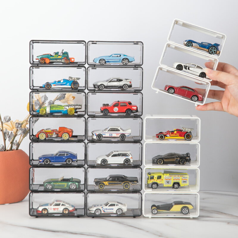 玩具車置物架 多層展示櫃 汽車收納盒 風火輪多美卡壓克力收納盒展示盒架子可組合展示架玩具合金車模型『cyd22941』
