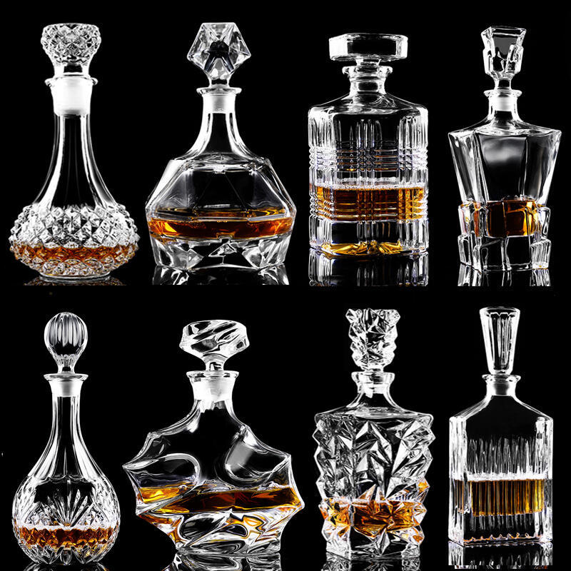 【免運】大號水晶杯 玻璃酒樽 洋酒瓶 白酒容器 創意紅酒醒酒器 家用威士忌瓶 帶蓋子