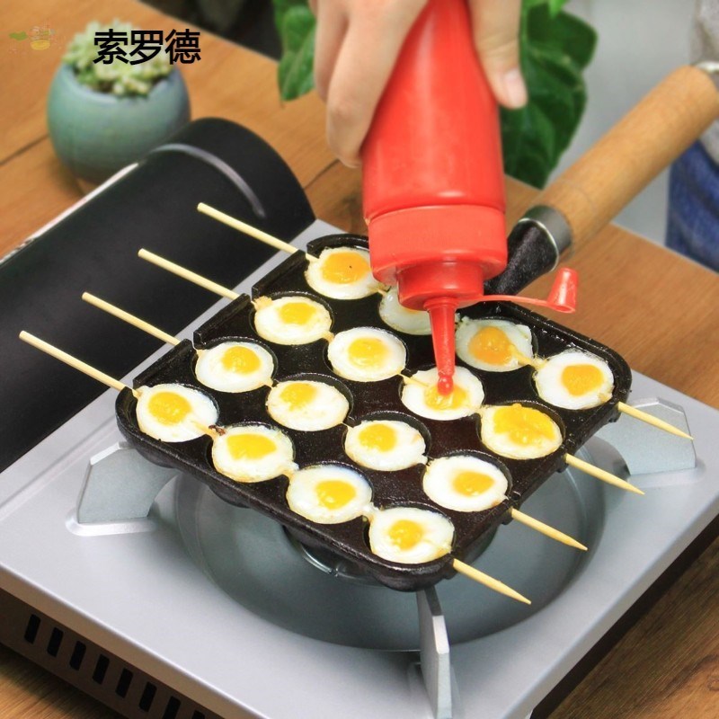章魚丸子烤盤 章魚小丸子鍋 鵪鶉蛋家用機做鐵板燒小迷你的鍋章魚丸子平底無涂層磨烤盤串模具