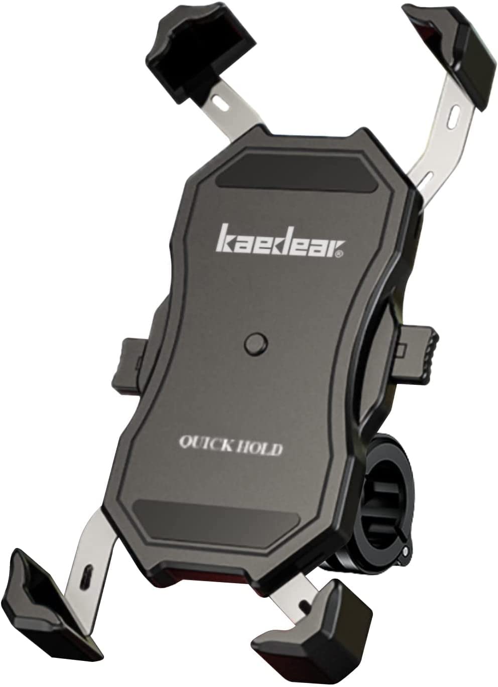 【日本代購】Kaedear 摩托車智能手機支架摩托車用快速孔手機支架智能手機鋁製支架式鏡子支架360度旋轉帶原摩托車自行車KDR-M11C (Black)