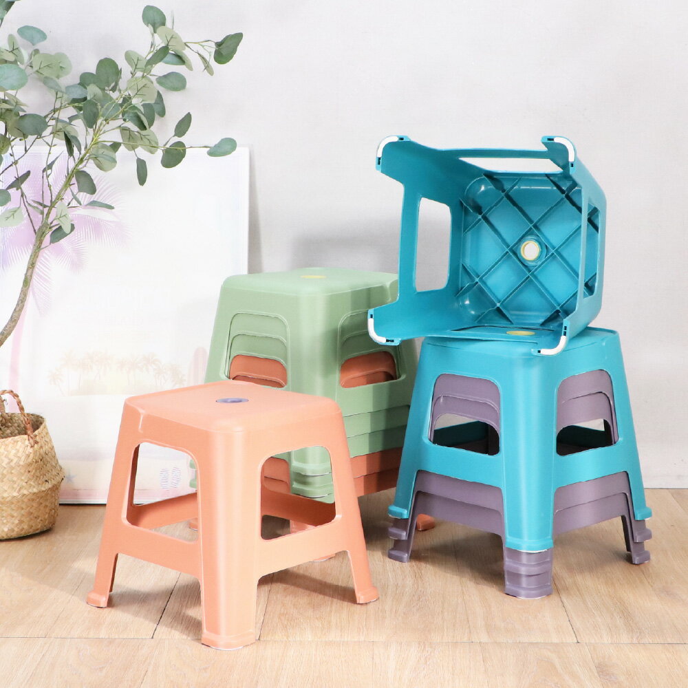 LOGIS "10入組"多彩堆疊凳 塑膠椅 餐桌椅 4色【CT-SX10】