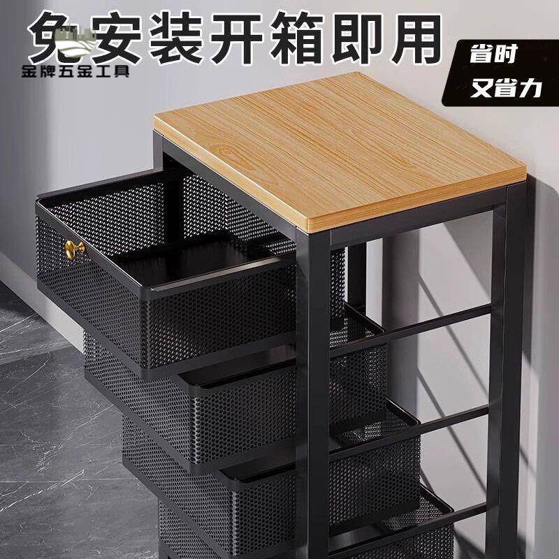 現貨特賣！小推車 置物架 收納架 零食架 展示架 廚房旋轉置物架落地多層家用客廳零食收納架果蔬多功能小推車架子 特價出 免運 開發票【hua3/13】