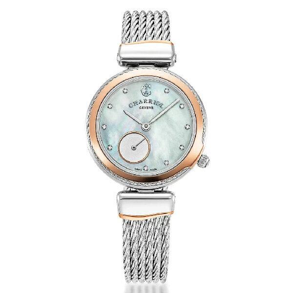 CHARRIOL 夏利豪 CL30SP580003 七夕熱門款小秒盤時尚鋼索腕錶 30mm｜樂天全館特惠中★指定刷卡回饋10%