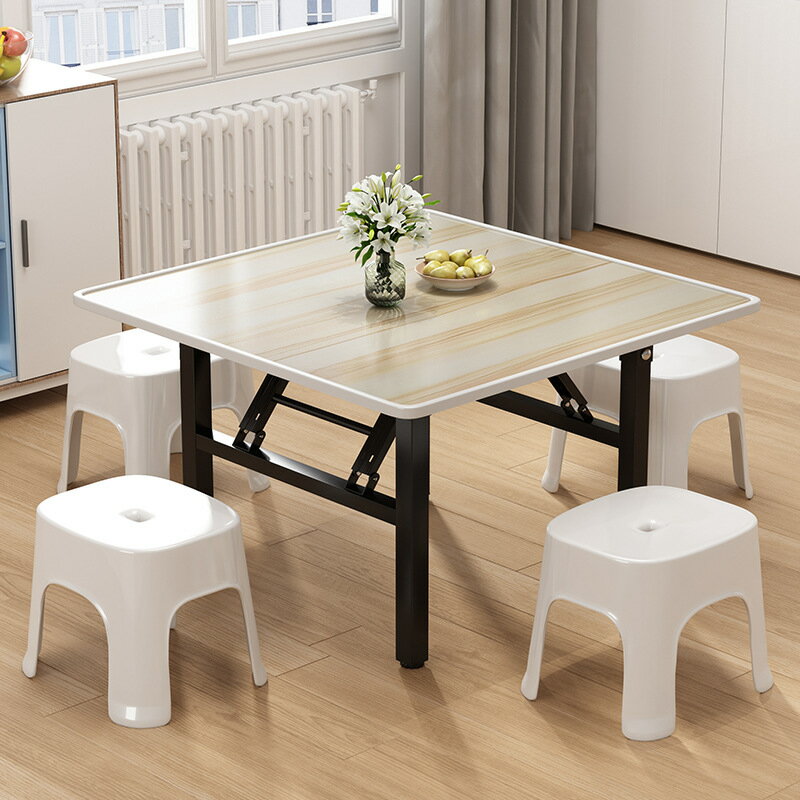 椅子 餐桌 折疊吃飯桌矮桌家用餐桌地桌擺攤桌簡易四方桌出租屋正方形小桌子