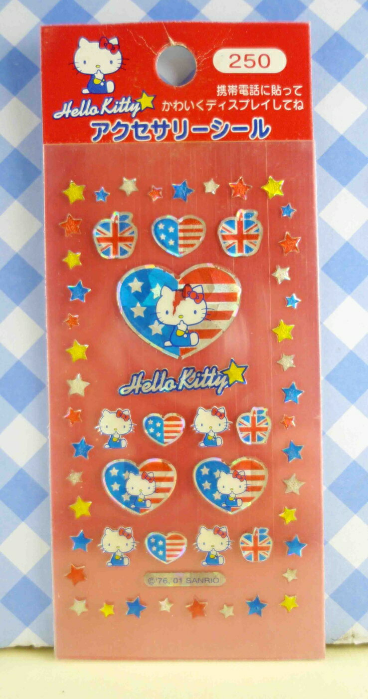 【震撼精品百貨】Hello Kitty 凱蒂貓 KITTY貼紙-美國愛心 震撼日式精品百貨