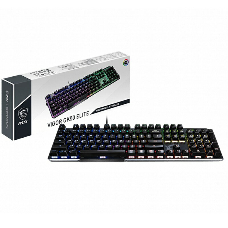 【任搭享95折】MSI微星 VIGOR GK50 ELITE BW TC 電競鍵盤/有線/凱華軸/中文/RGB