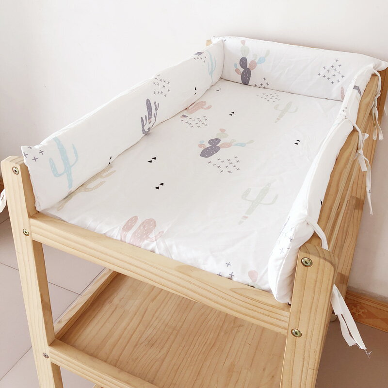 全棉嬰兒尿布臺床圍欄寶寶換衣臺新生嬰兒護理床防護防撞軟包定做