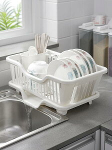 日本碗碟收納架瀝水碗架廚房瀝水架塑料家用單層小型筷濾水放碗架